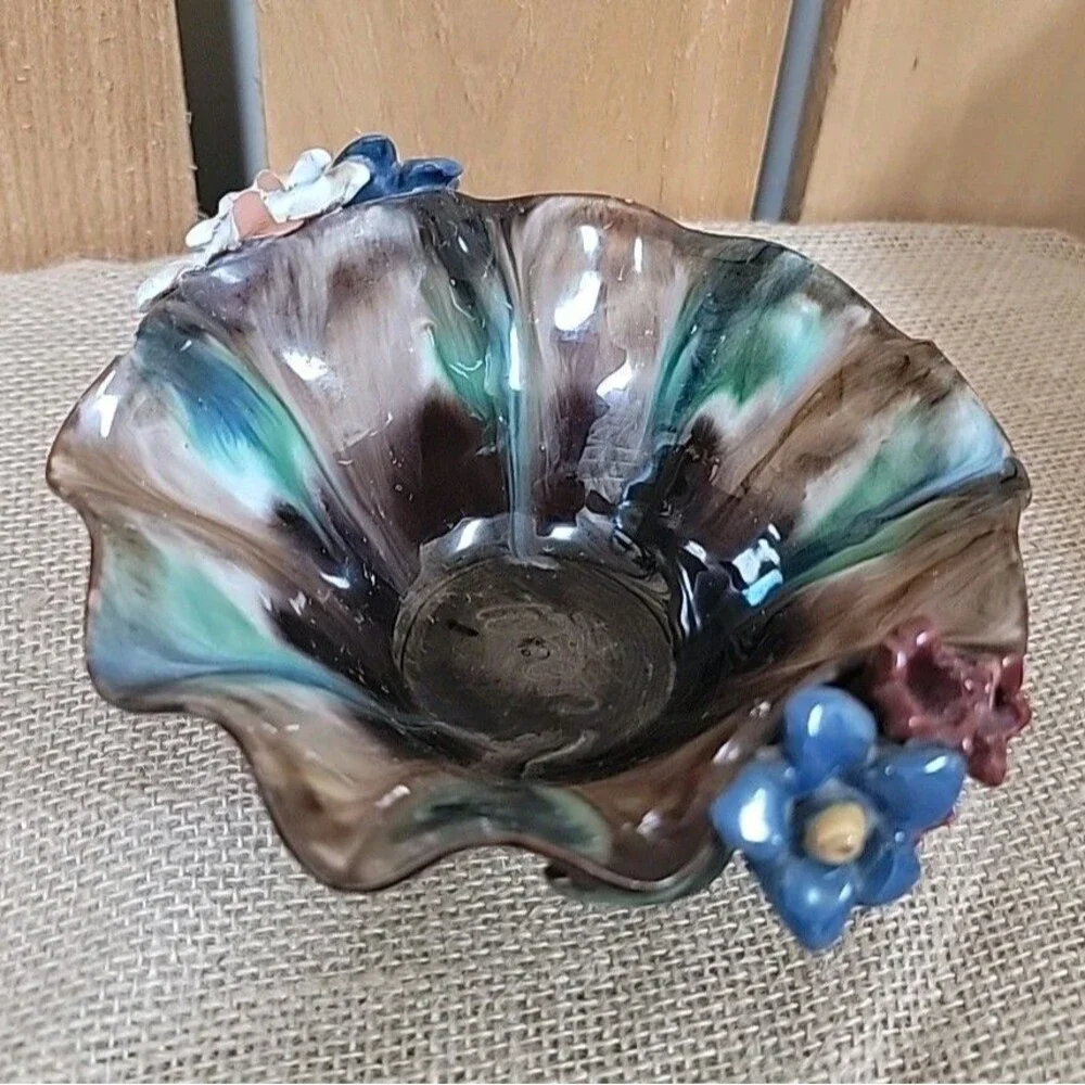Liezen Austria Wien Bowl Brown With Flowers